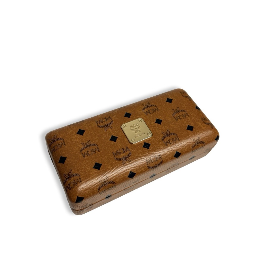 NEW MCM MUNCHEN COGNAC BROWN CASE WITH CLOTH: AUTHENTIC OPTICAL EYEGLASS CASE
